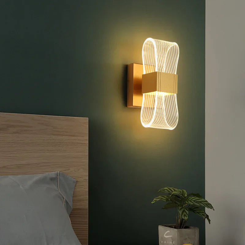 Nordic Aluminum LED Wall Light for Modern Living Room and Bedroom