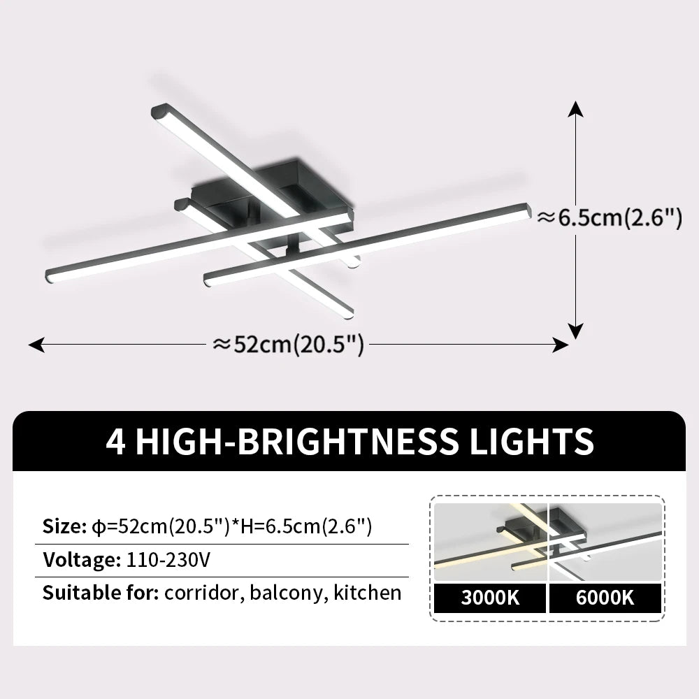 Modern LED Flush Mount Ceiling Light for Living Room and Bedroom