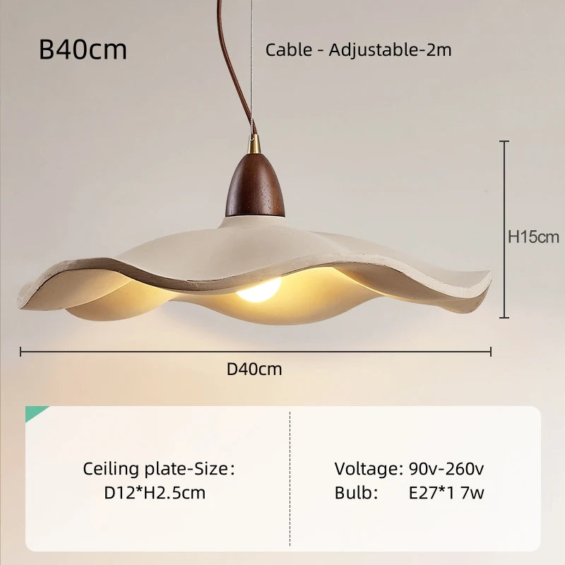 Wabi-Sabi Cream Pendant Light for Minimalist Restaurants and Bedroom Decor