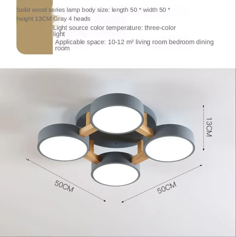 Modern Wooden LED Ceiling Chandelier for Dining Rooms and Contemporary Living Spaces