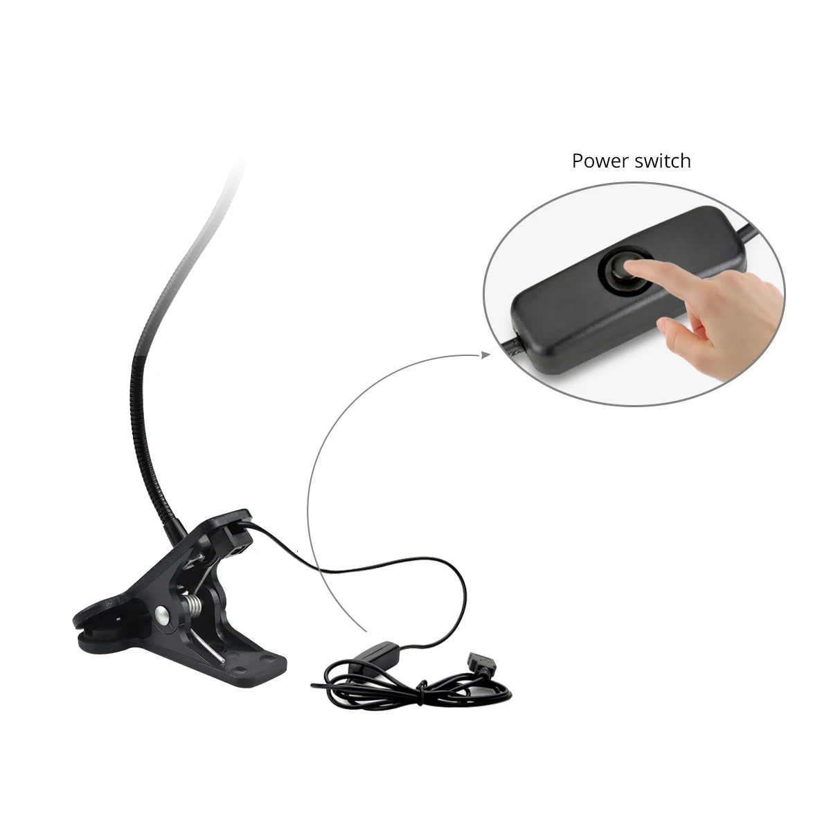 Flexible LED Clip-On Reading Lamp with USB for Office and Bedside