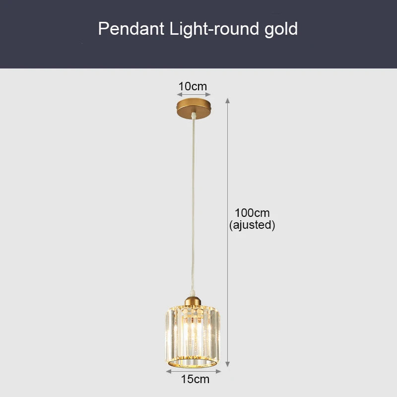 Modern K9 Crystal Pendant Light for Elegant Dining Rooms and Hallways