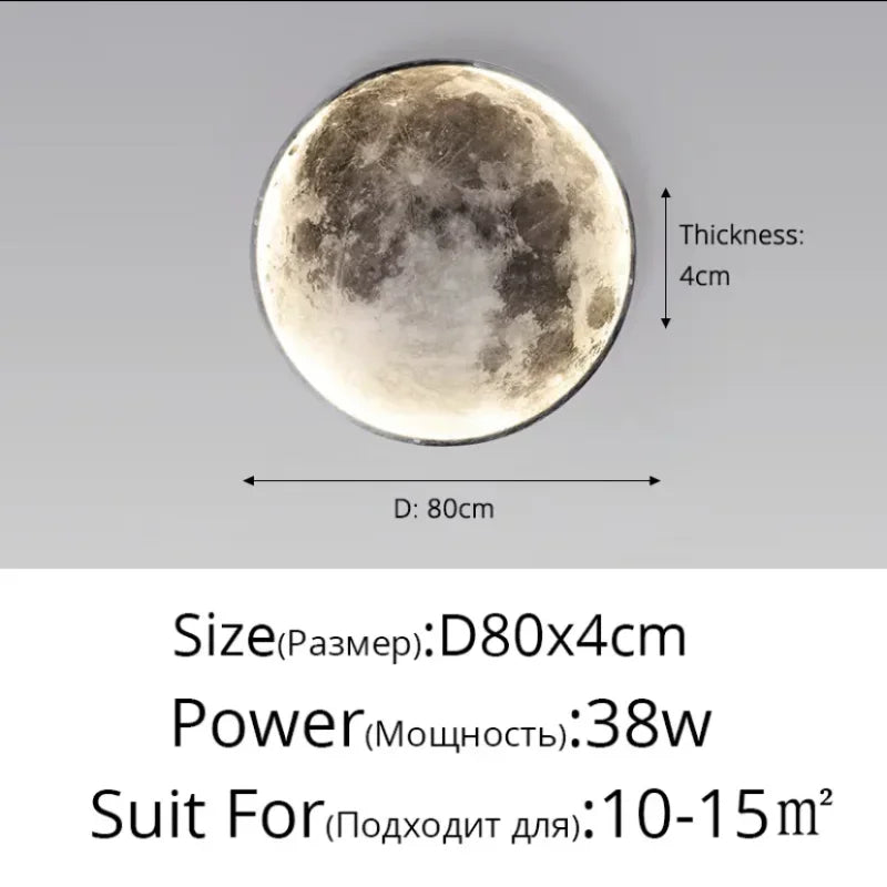 Nordic Lunar Wall Light for Modern Living Room and Bedroom Decor