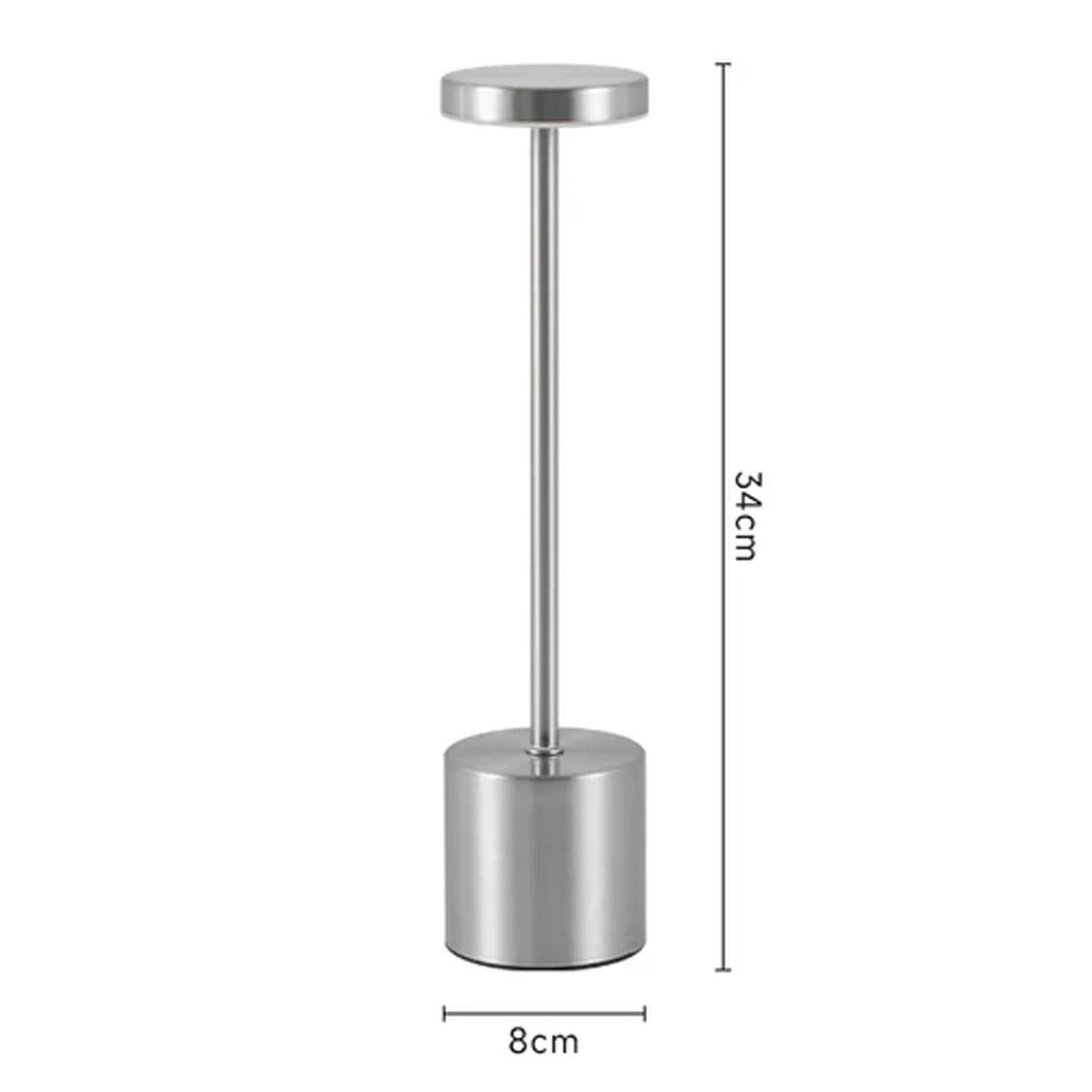 Rechargeable Metal Touch Table Lamp for Modern Cafe and Home Ambience