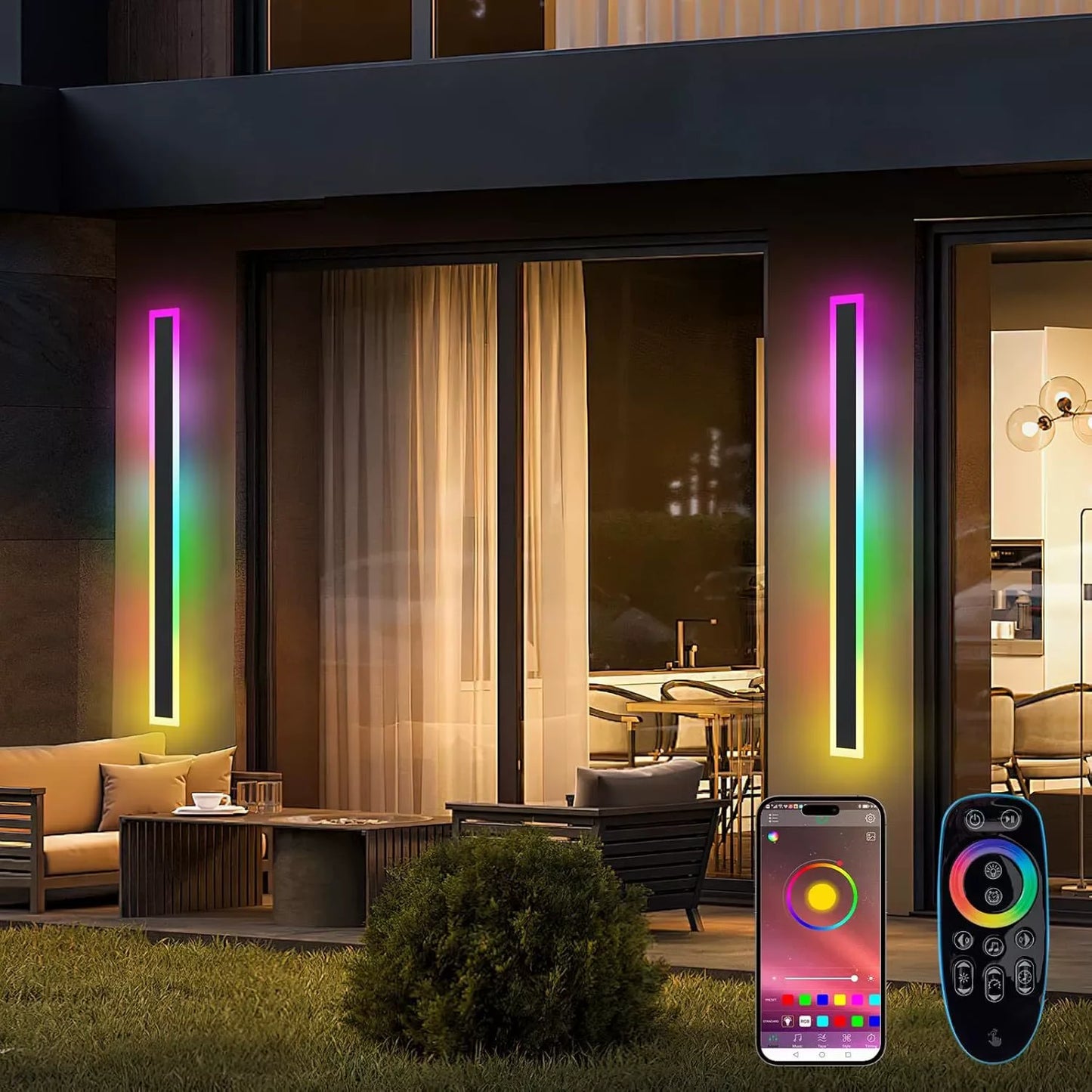 Modern LED Wall Sconce with App Control for Ambient Home Lighting