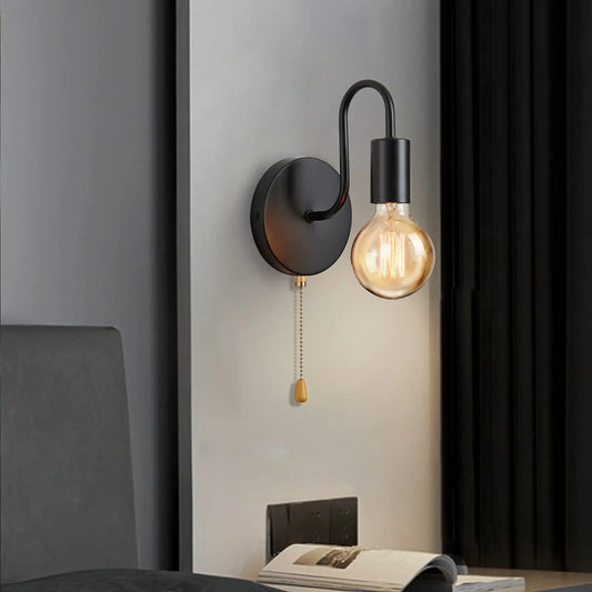 Nordic Industrial Iron Wall Sconce for Bedroom and Bathroom Lighting