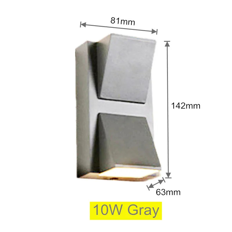 Modern Waterproof LED Wall Light for Outdoor Garden and Patio Spaces