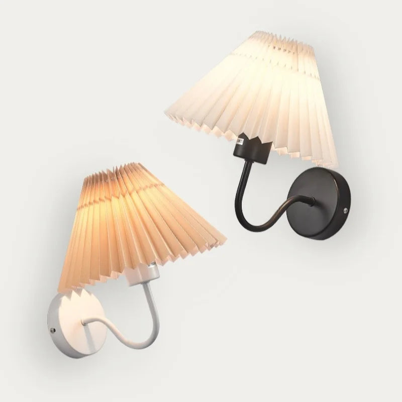 Nordic Pleated Fan Wall Lamp for Modern Living and Bedrooms
