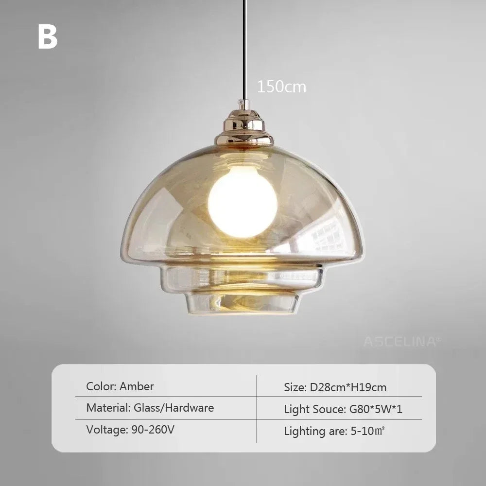 Nordic Glass Pendant Light for Modern Studios and Coffee Bars