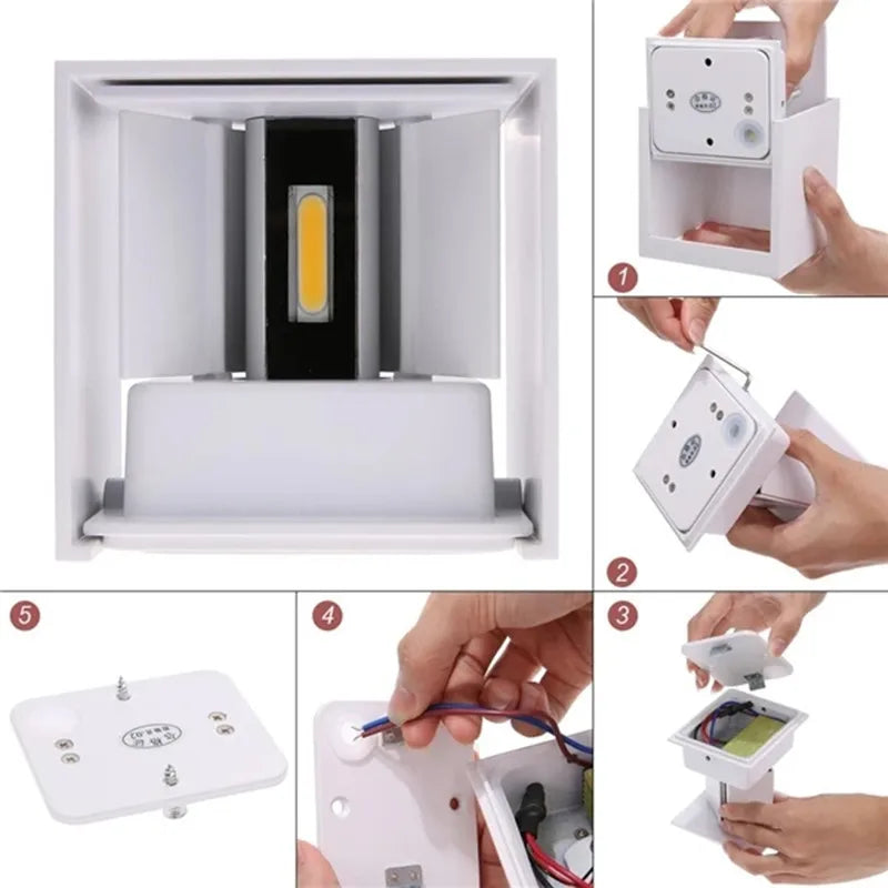 Modern LED Outdoor Wall Sconce for Garden and Patio Lighting