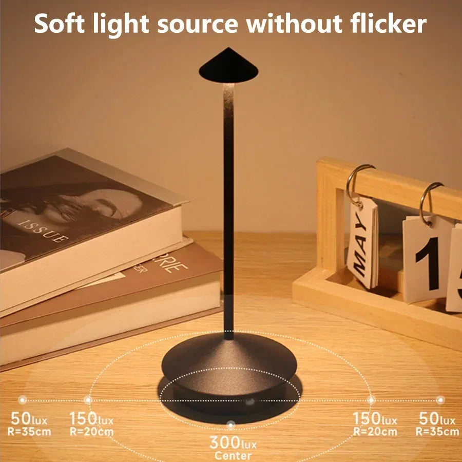 Rechargeable LED Table Lamp for Modern Restaurants and Coffee Shops