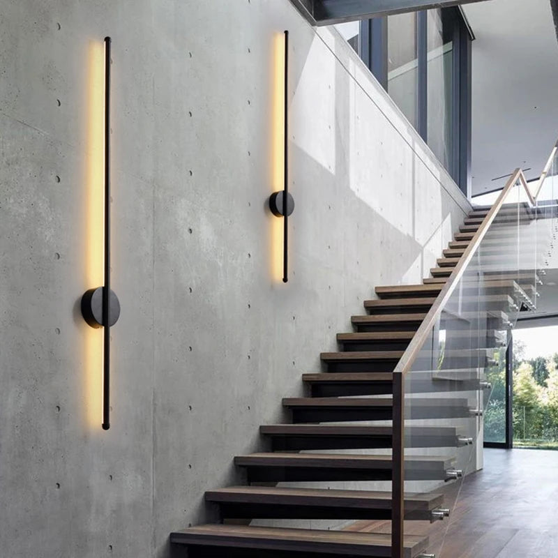 Modern LED Wall Sconce in Gold and Black for Sophisticated Hallways