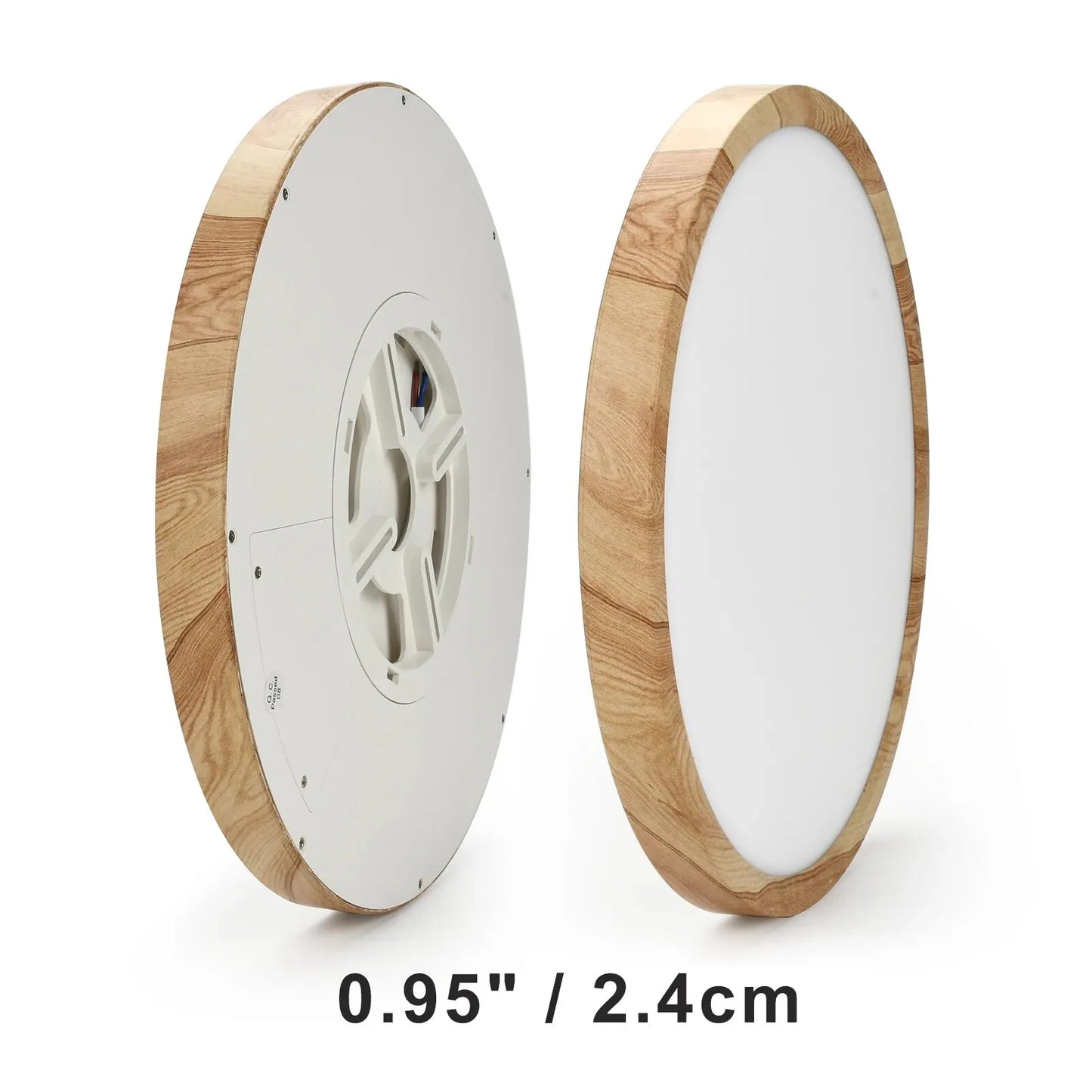 Modern Round Wood Grain LED Flush Mount Light for Kitchen and Bedroom