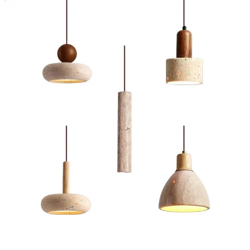 Travertine Stone Pendant Light for Modern Kitchens and Restaurant Interiors