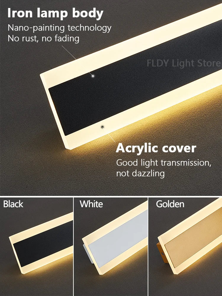 Minimalist Long Strip LED Wall Light for Modern Outdoor Spaces
