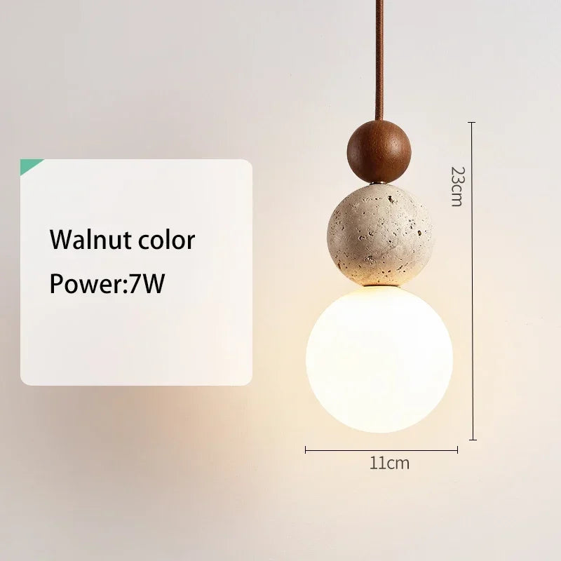 Modern Bauhaus Wood Pendant Light for Restaurants and Designer Bedrooms