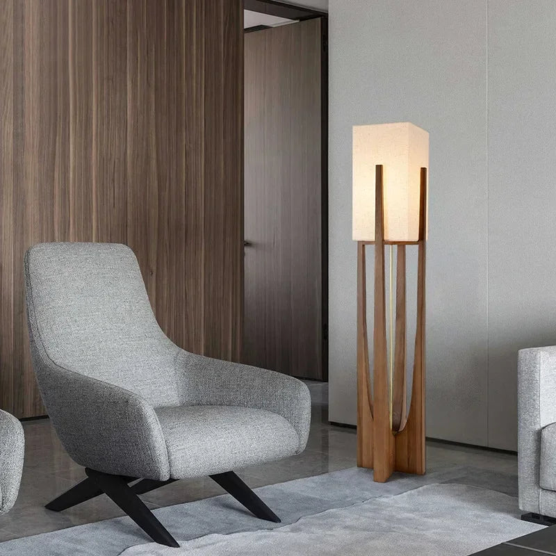 Nordic Wooden Floor Lamp for Modern Living Rooms Hotels and Cafes