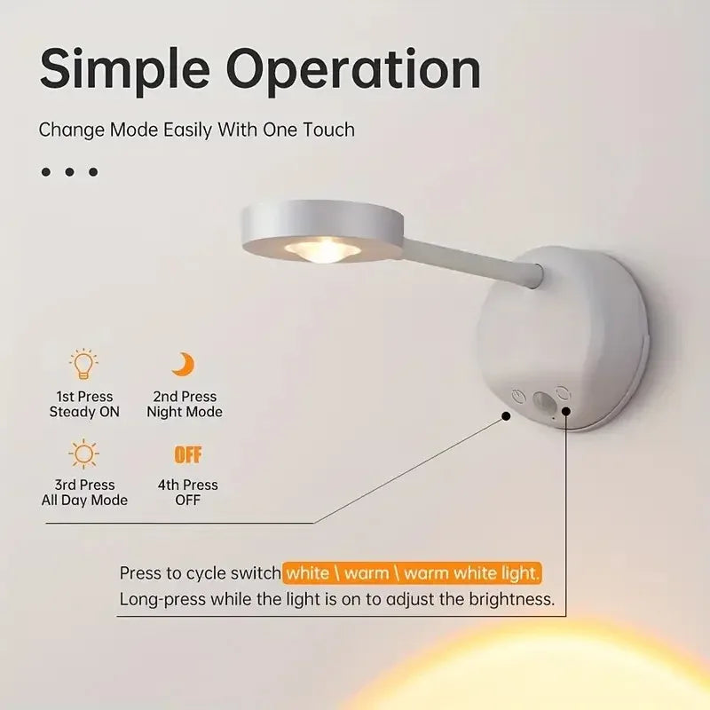 Dimmable Motion Sensor LED Art Spotlight for Gallery and Wall Lighting