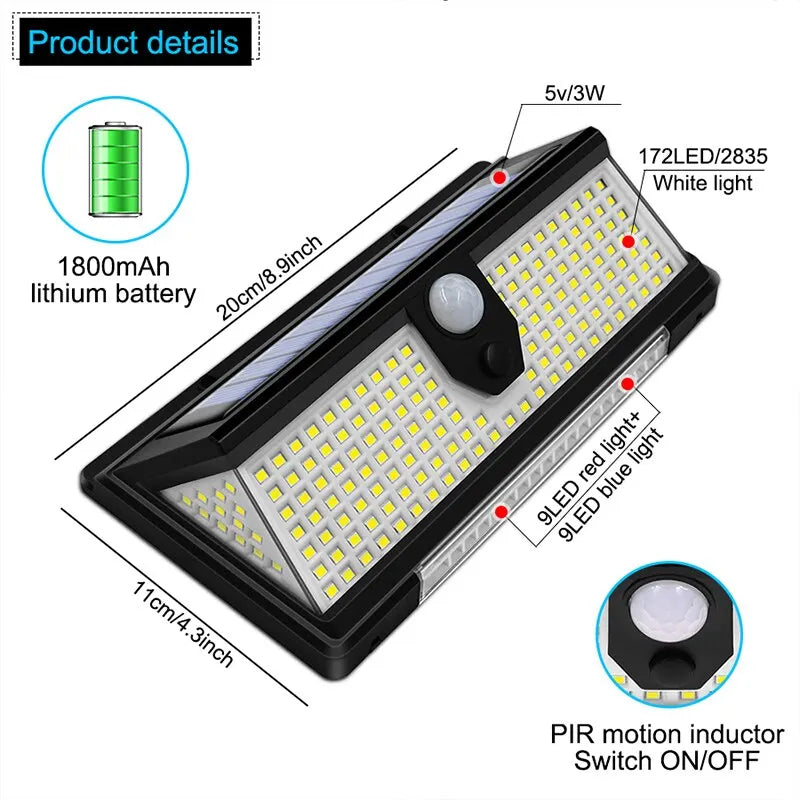 Modern Solar Motion Sensor Wall Light for Gardens and Outdoor Security