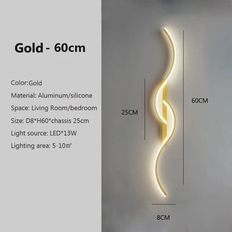 Modern Minimalist LED Strip Wall Sconce for Bedroom and Living Room