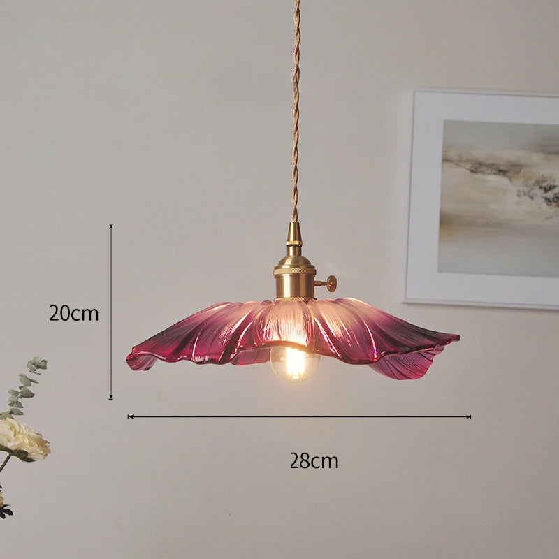 Vintage Floral Glass Pendant Light for Elegant Dining Rooms and Cafes