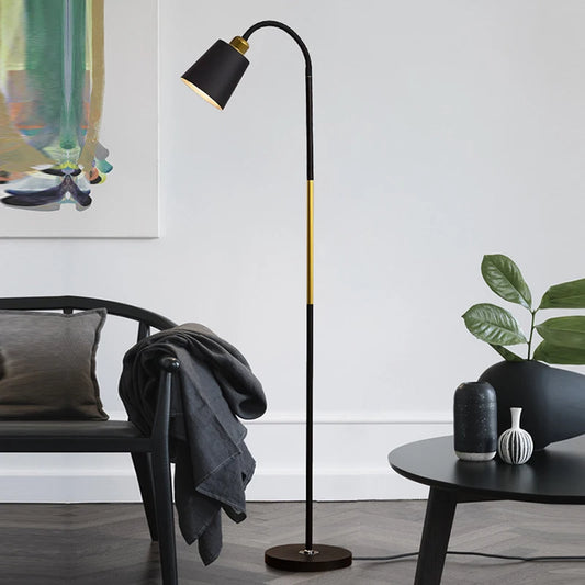 Adjustable Wrought Iron Floor Lamp for Modern Living Rooms and Reading Corners