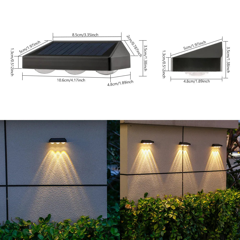 Solar LED Landscape Wall Light for Garden Pathways and Outdoor Decks