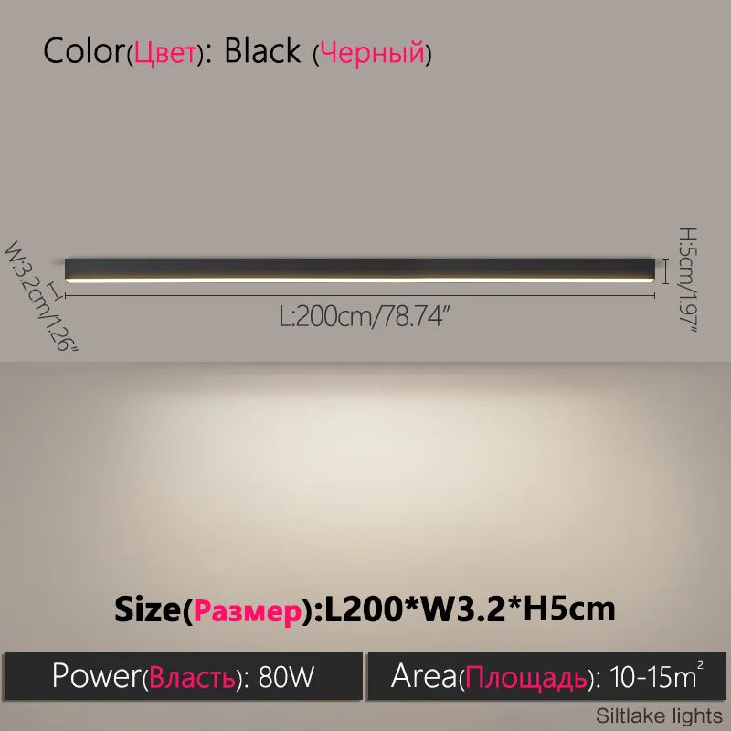 Minimalist LED Linear Ceiling Light for Modern Living Rooms and Offices