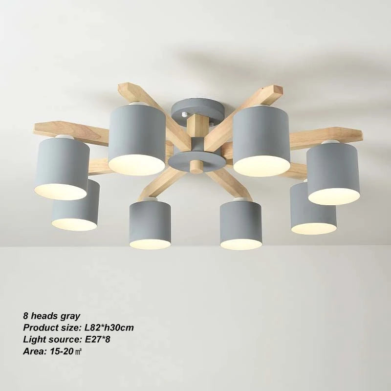 Modern Solid Wood Pendant Light for Dining Rooms and Kitchens