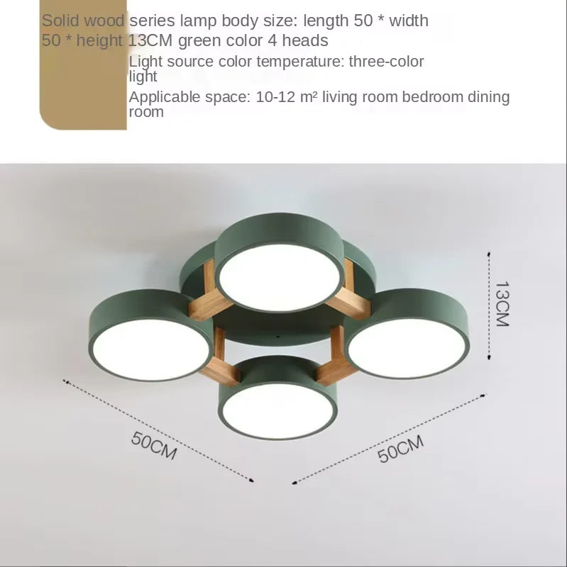 Modern Wooden LED Ceiling Chandelier for Dining Rooms and Contemporary Living Spaces