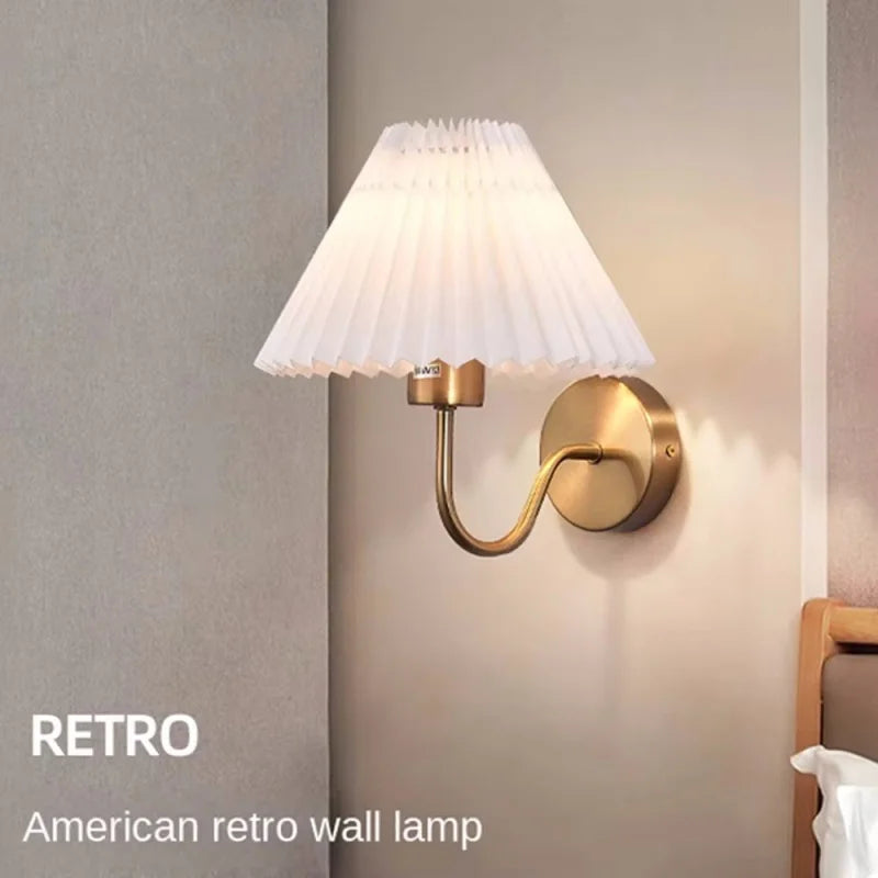 Nordic Pleated Fan Wall Lamp for Modern Living and Bedrooms