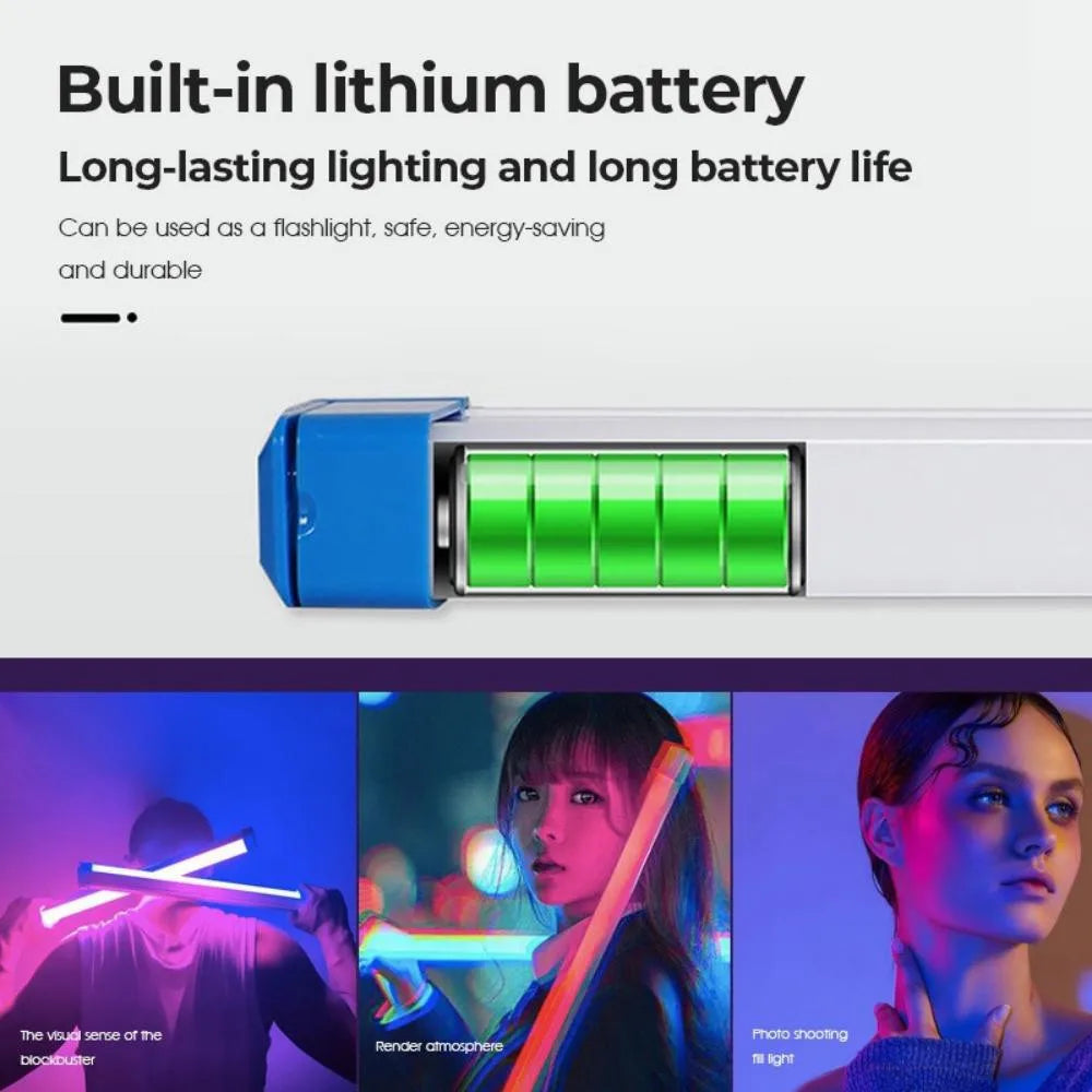 Portable RGB LED Light Stick for Ambient Room Lighting and Photography