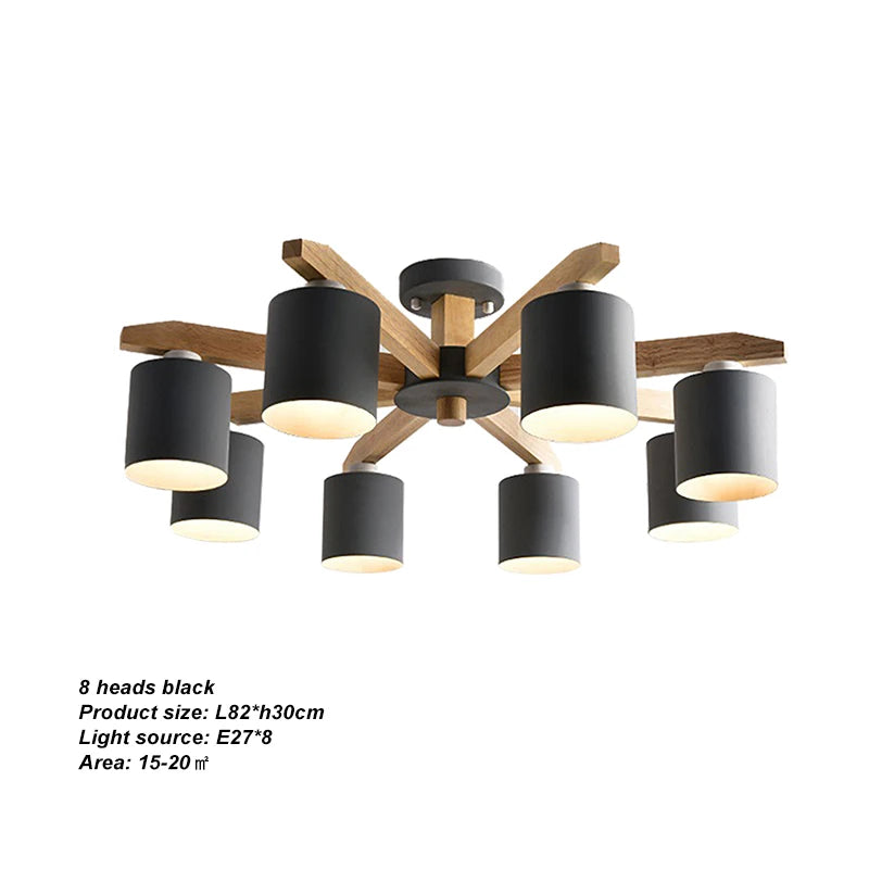 Modern Solid Wood Pendant Light for Dining Rooms and Kitchens
