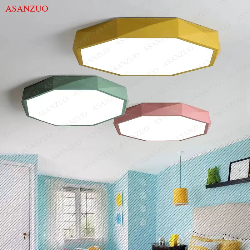 Modern Octagon LED Ceiling Light for Contemporary Living Rooms and Bedrooms