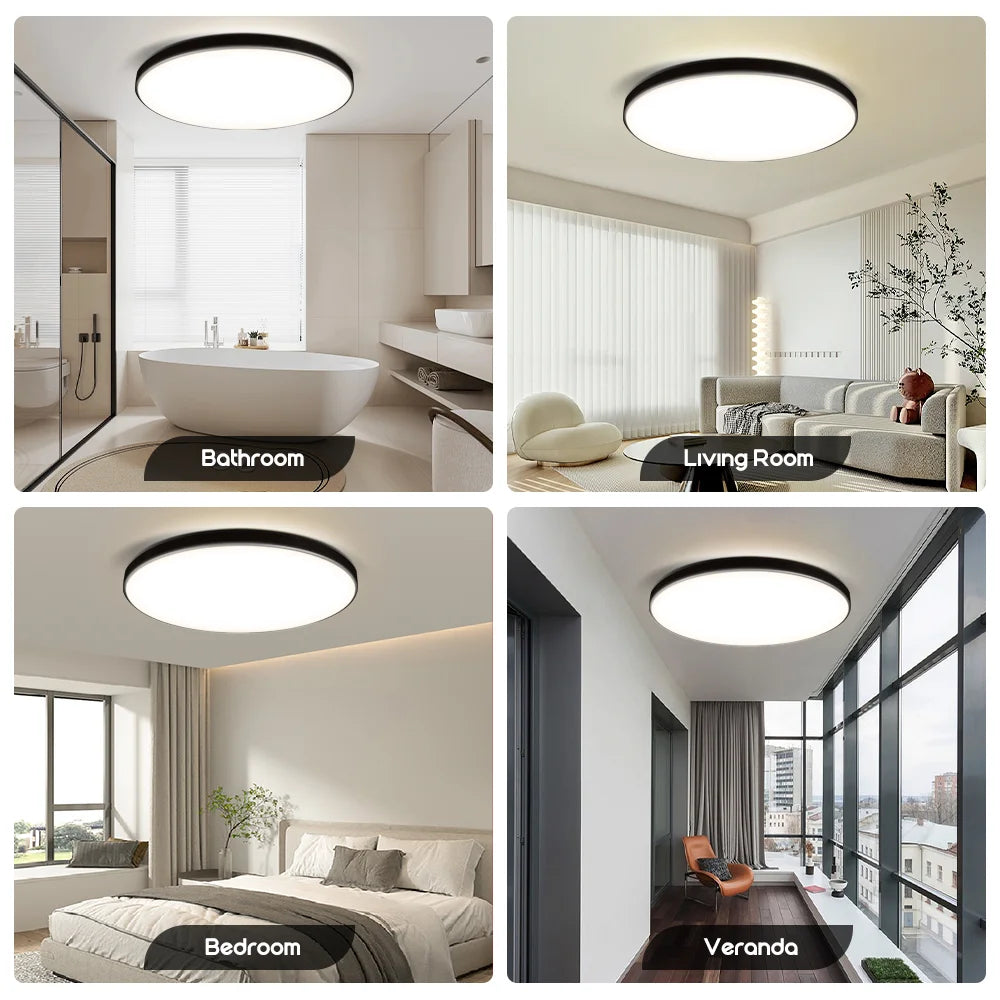 Modern Flush Mount LED Ceiling Light for Bathrooms and Kitchens