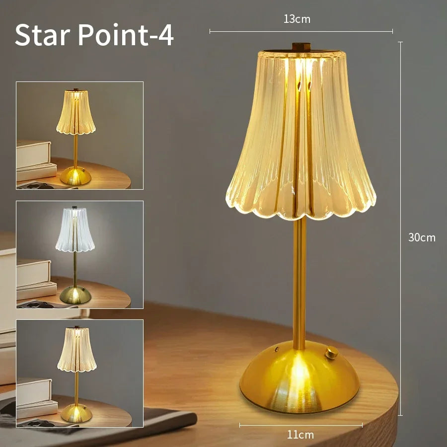 Crystal LED Table Lamp with Touch Sensor for Hotels and Bedside Decor