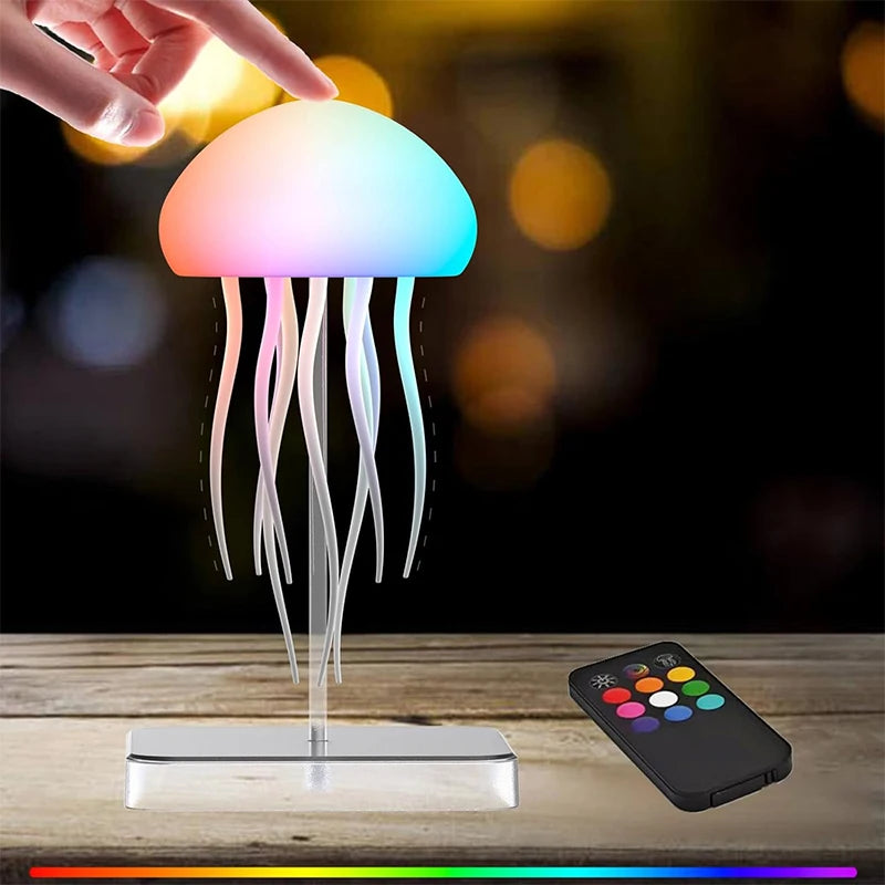 Ambient LED Jellyfish Night Light with Remote for Home and Office Decor