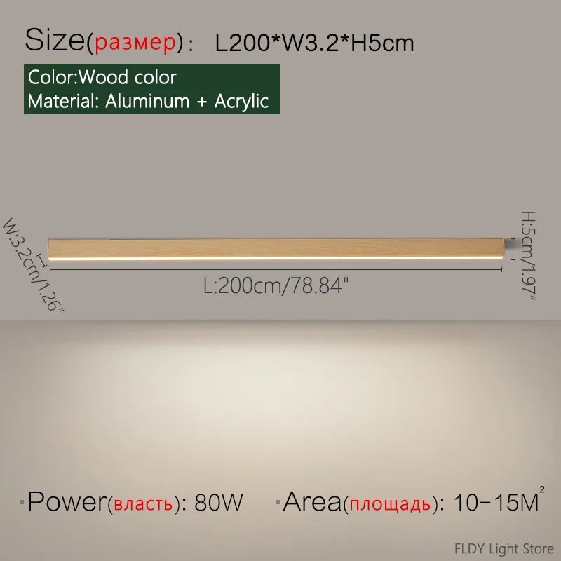 Modern Nordic LED Strip Ceiling Light for Kitchens and Living Rooms