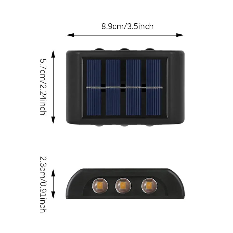 Solar LED Outdoor Wall Light for Garden Porch and Patio Lighting