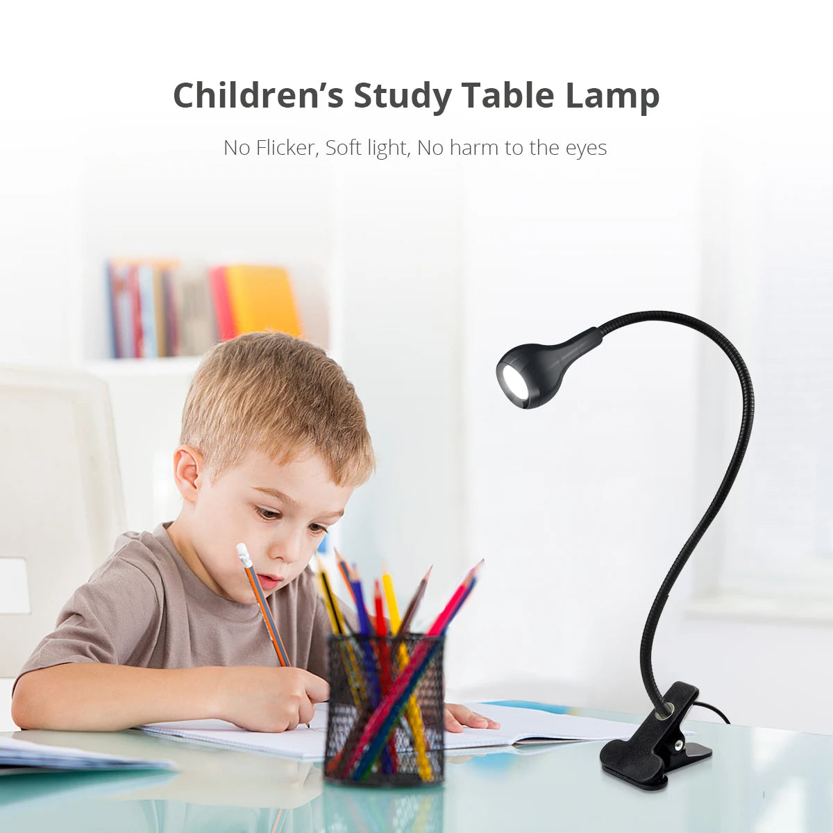 Flexible LED Clip-On Reading Lamp with USB for Office and Bedside