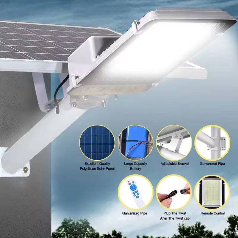 Modern Solar LED Street Light for Gardens Garages and Outdoor Patios