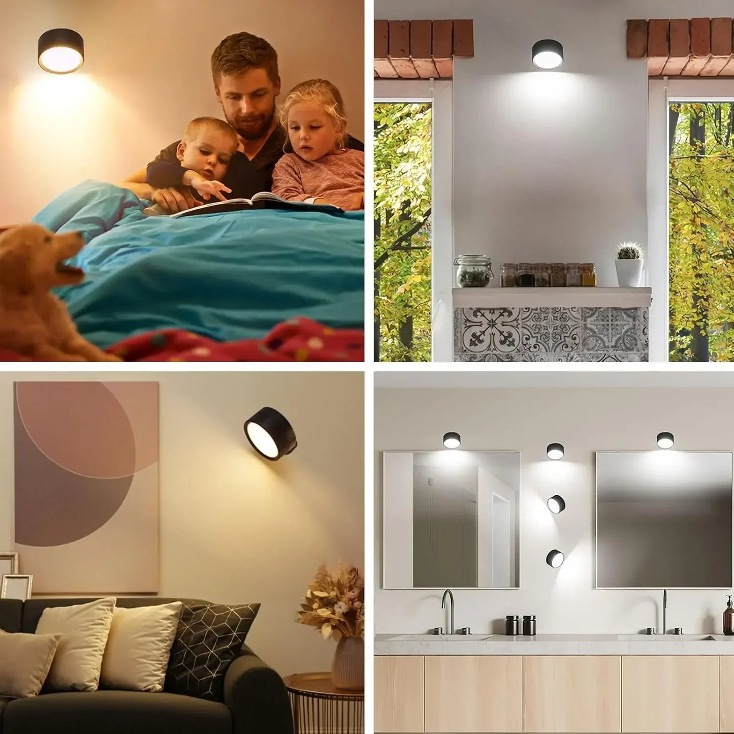 Dimmable Magnetic Wall Sconce with Remote for Bedroom and Office Lighting