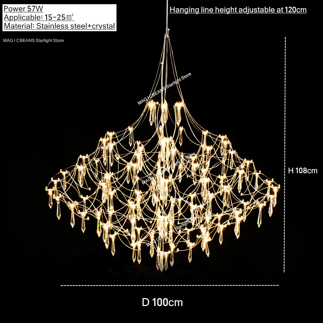 Luxury Starry Crystal Chandelier for Modern Hotel Lobbies and Elegant Dining Spaces