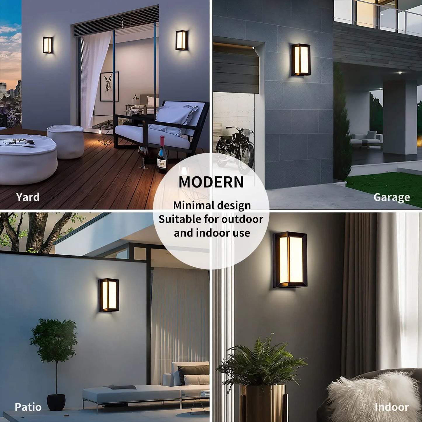 Modern LED Outdoor Wall Light with Motion Sensor for Garden and Porch