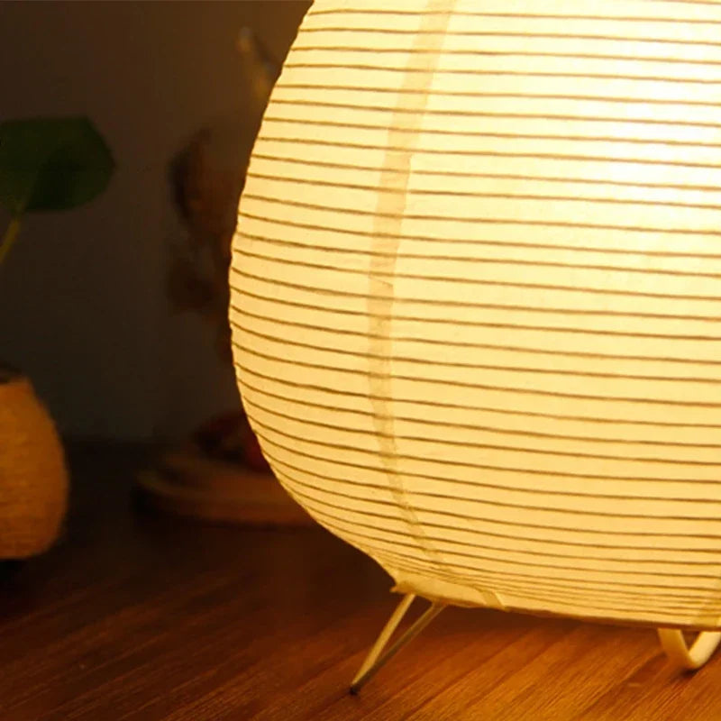 Japanese Rice Paper Table Lamp for Minimalist Living Rooms and Bedrooms