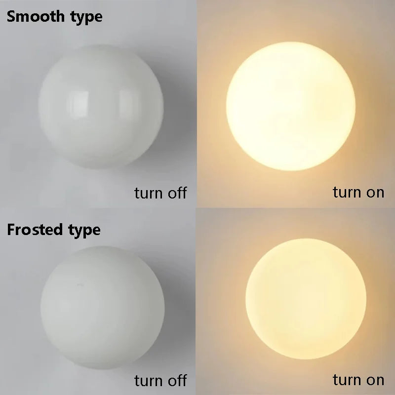 Modern Frosted Glass Globe Wall Sconce for Hallways and Living Rooms