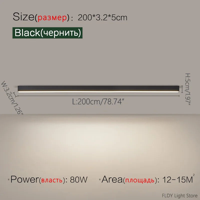 Modern Nordic LED Strip Ceiling Light for Kitchens and Living Rooms