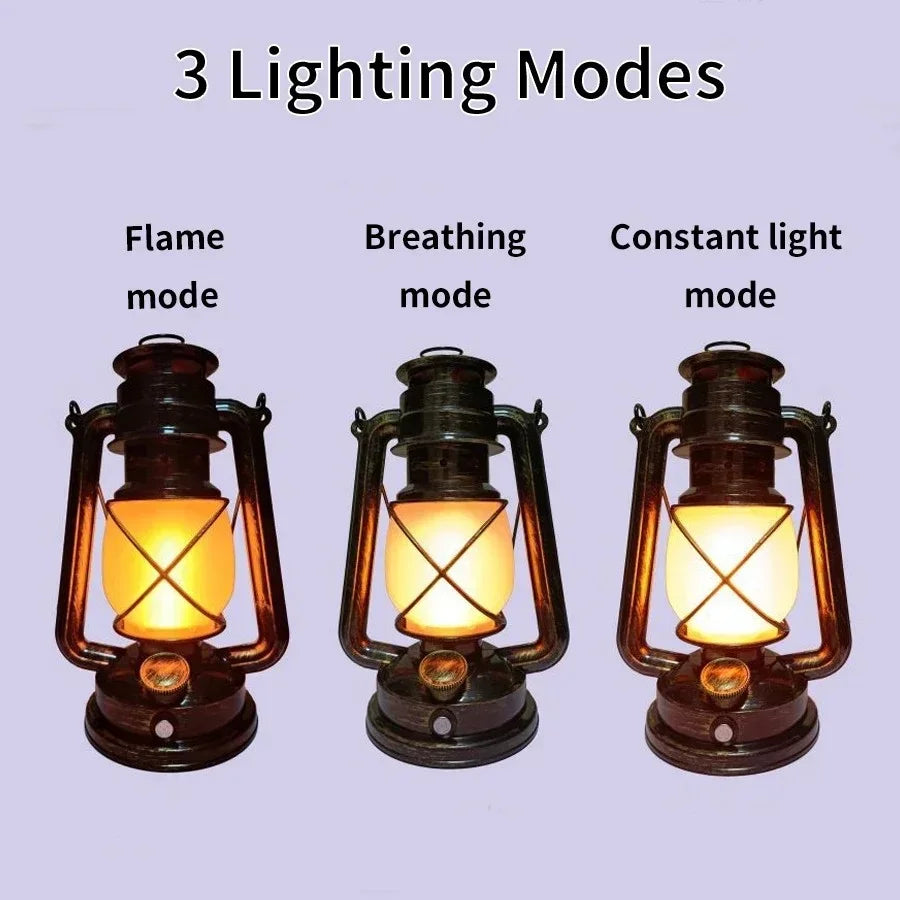 Portable Vintage LED Table Lamp for Cafe Ambiance and Outdoor Living