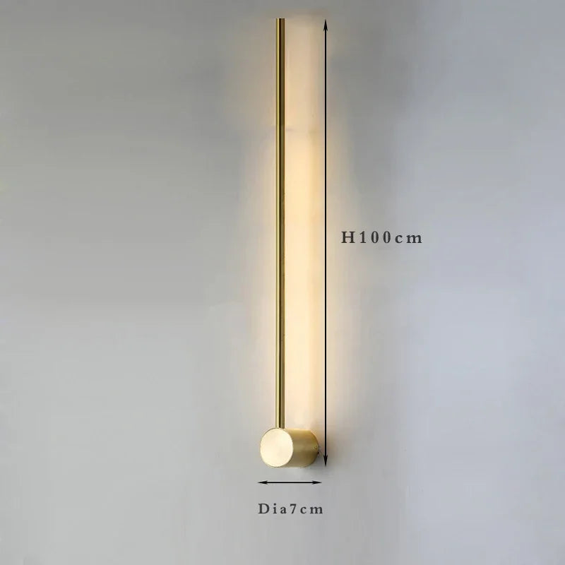Nordic Minimalist Linear Wall Light for Modern Hotel and Living Spaces