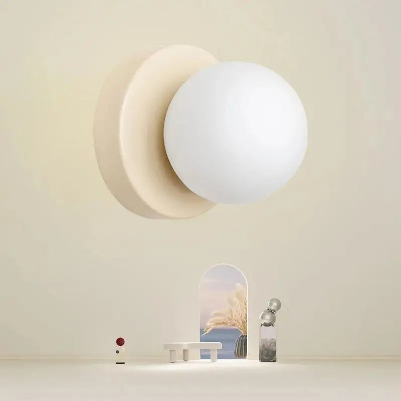 Nordic Glass Globe Wall Sconce for Modern Bedroom and Hallway Lighting